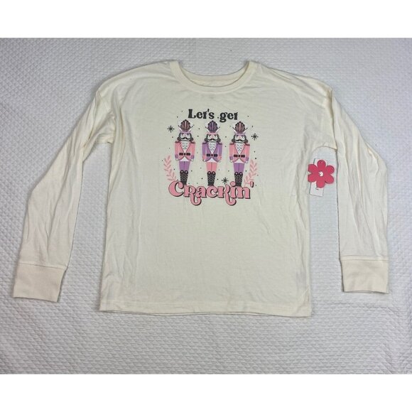 Paper Flower Girl's Large 12 Let's Get Crackin Nutcracker Christmas Top Shirt - Picture 2 of 8